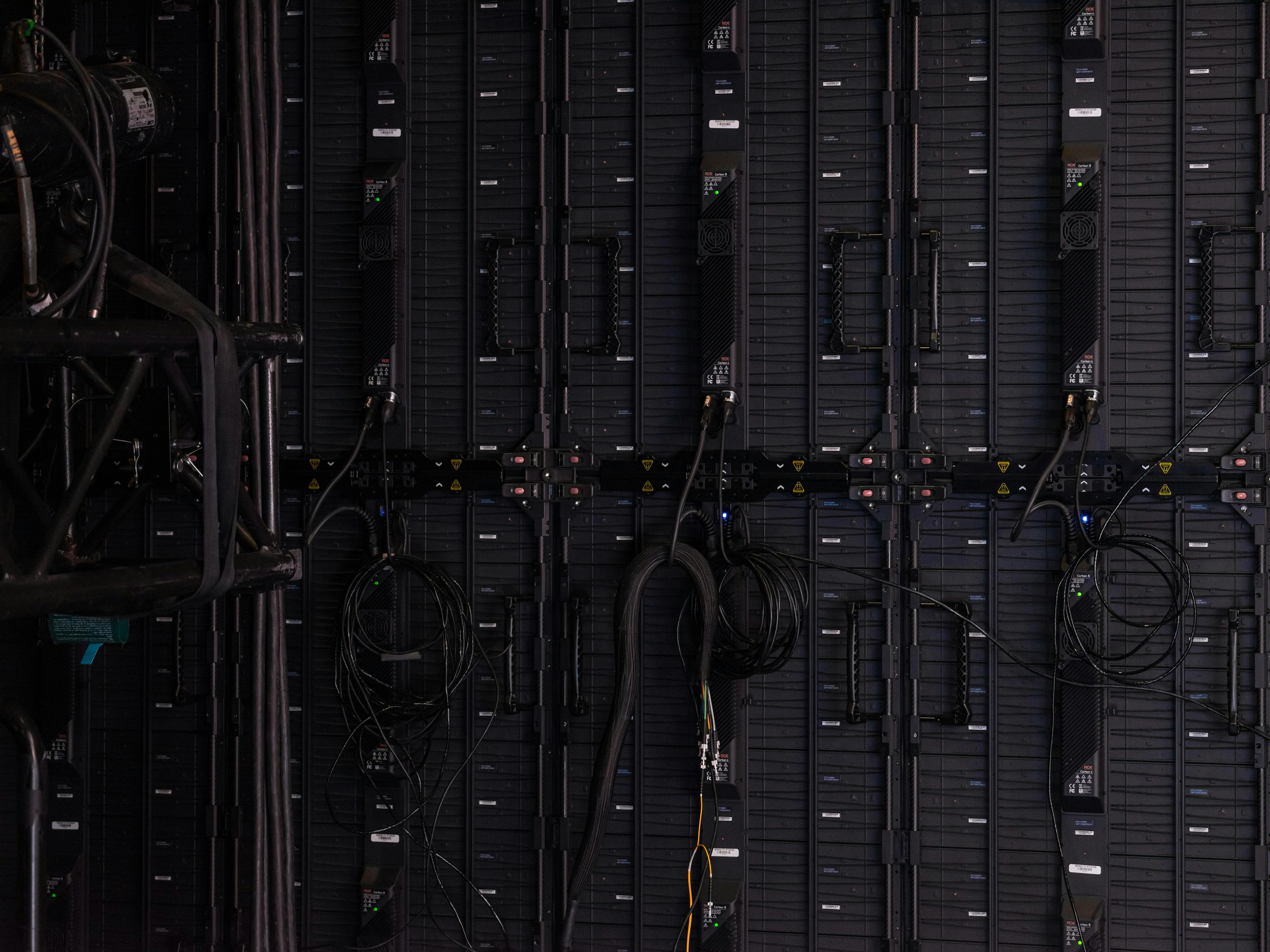a close-up of a server room